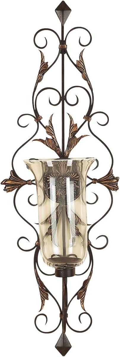 DecMode Gold Glass Wall Sconce