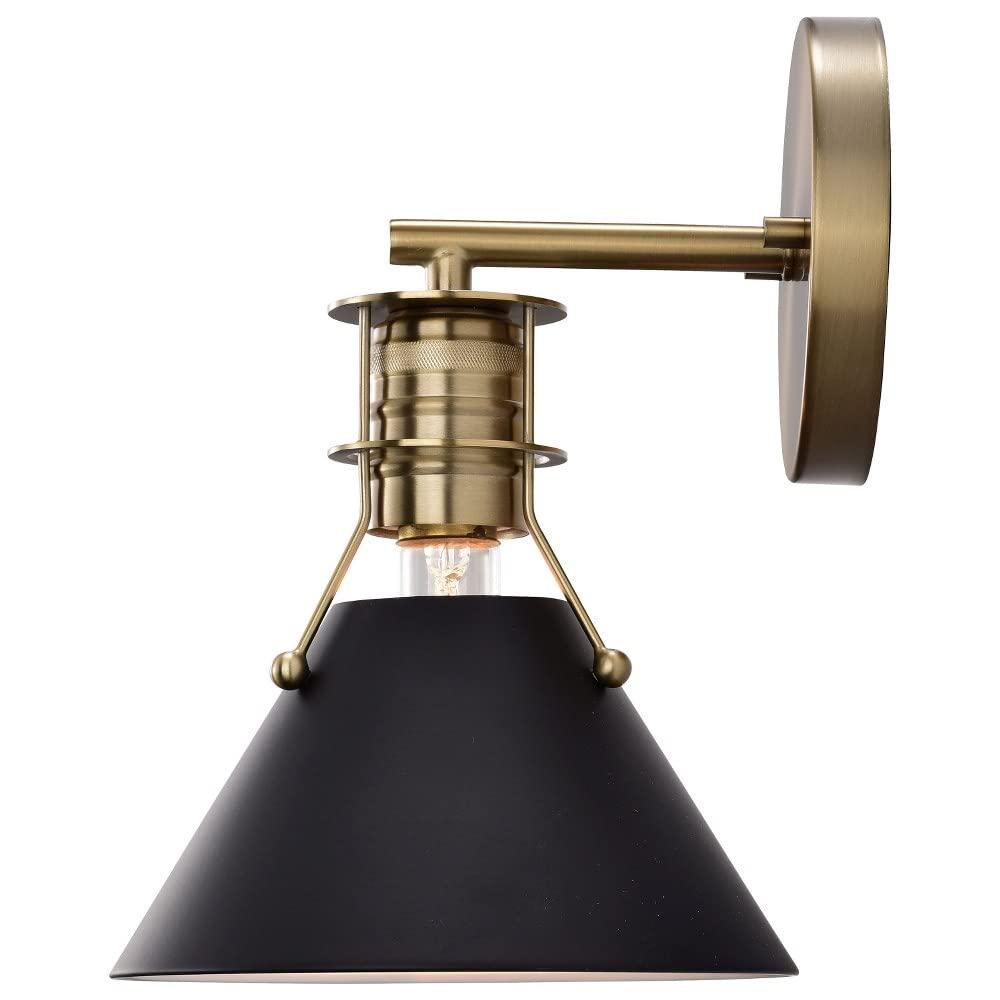 Nuvo Lighting Outpost 1 Light Wall Sconce Matte White with Burnished Brass
