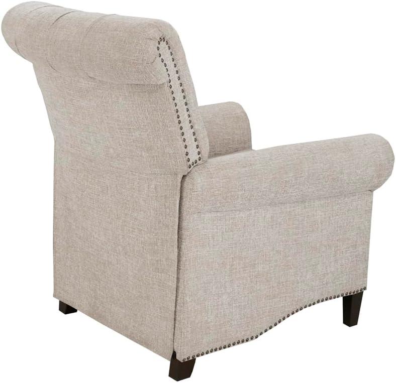 Madison Park Zak Recliner Chair Cream : Polyester Upholstery, Wood Legs, Foam Fill, Spot Clean