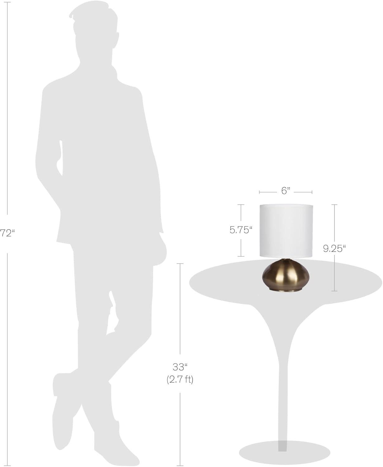 Cresswell Lighting 9.5" Transitional Brass 2 Pack Matching Small Touch Table Lamp Set