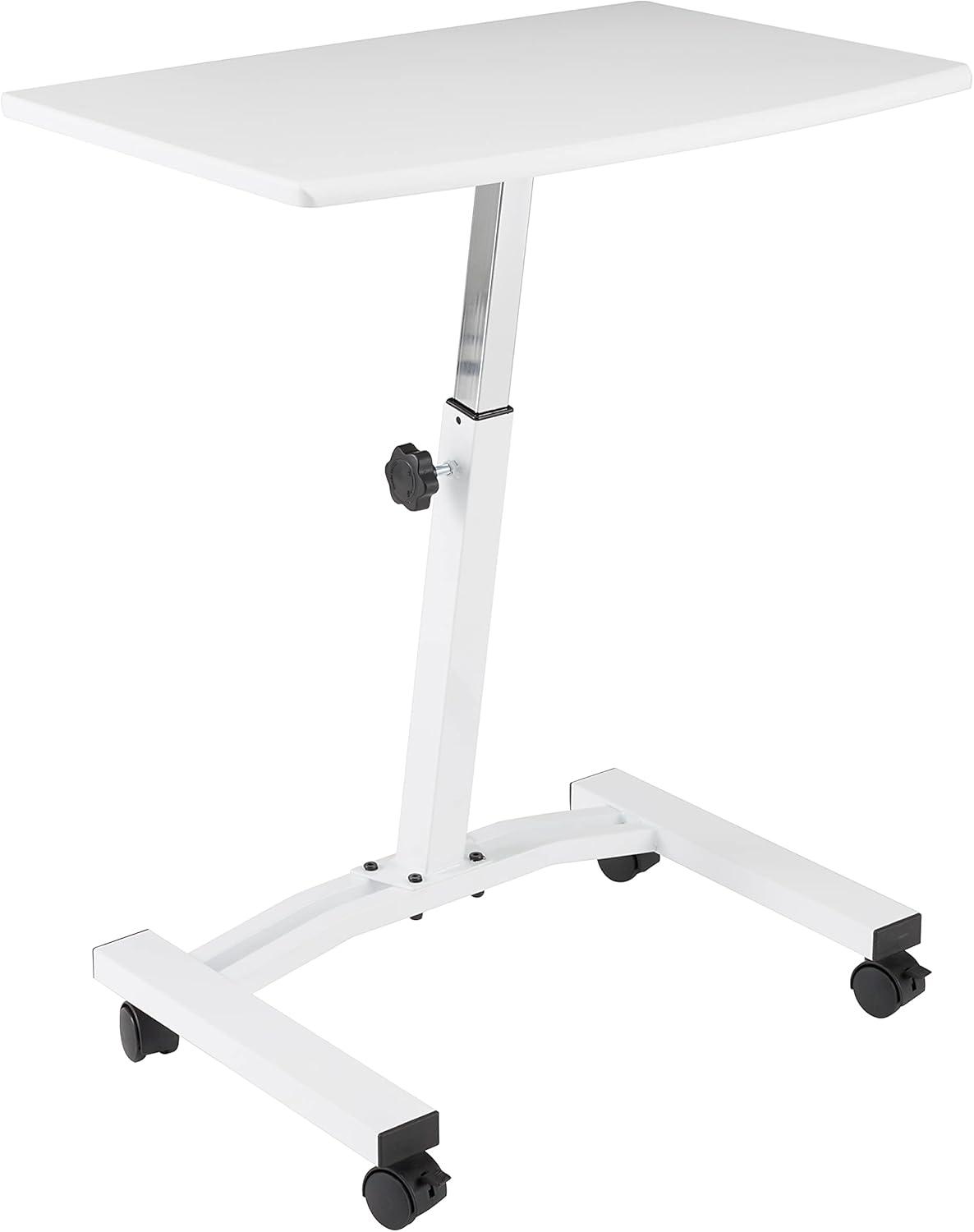 Seville Classics 23.75" Height Adjustable Mobile Laptop Desk, White