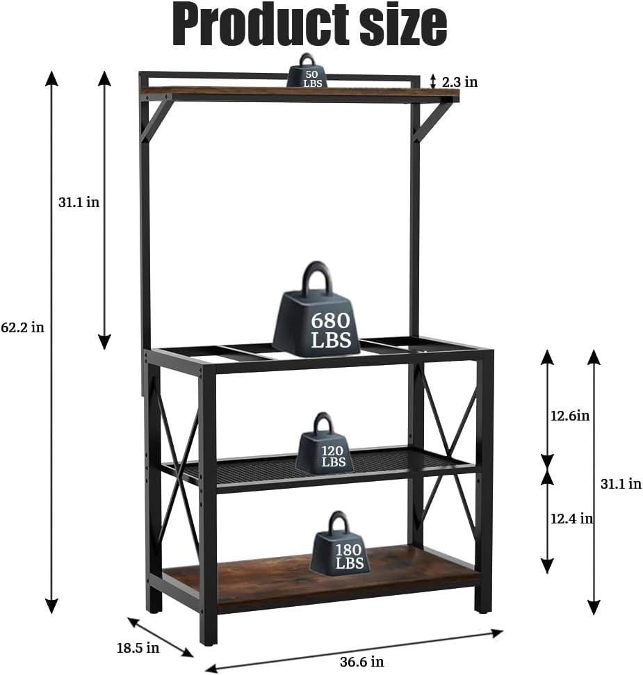 40-50 Gallon Fish Tank Stand with Plant Shelf with Cubby Storage