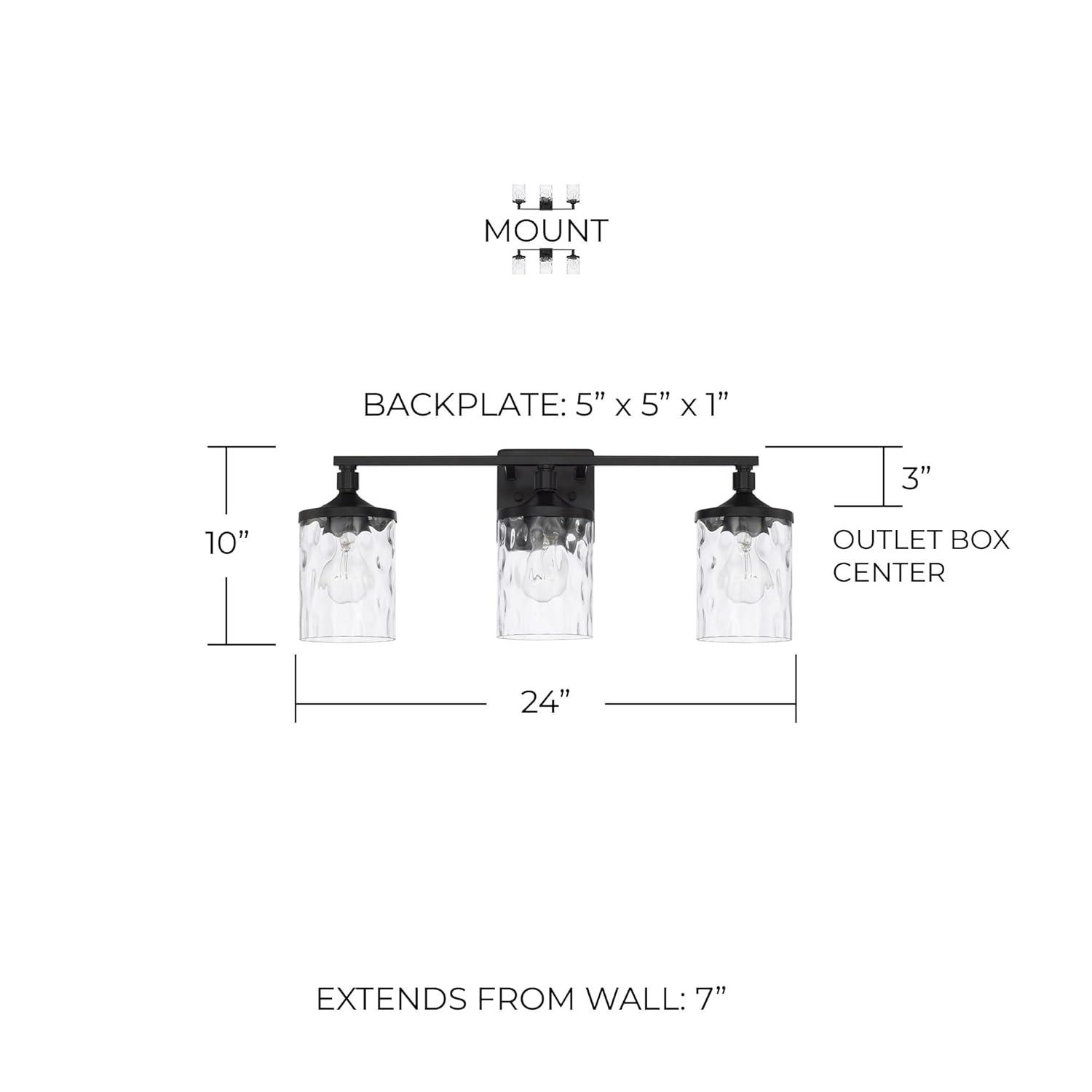 Capital Lighting 128831-451 Colton 3 Light 24" Wide Bathroom Vanity Light - Black