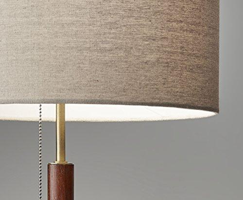 Hamilton 26.25'' White Linen Shade Table Lamp with Walnut Wood Body