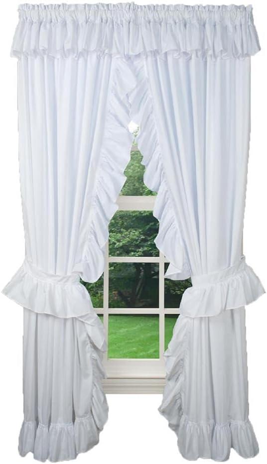 CintBllTer Classic Rod Pocket Curtain Panel Pair (White, 84" W x 84" L)