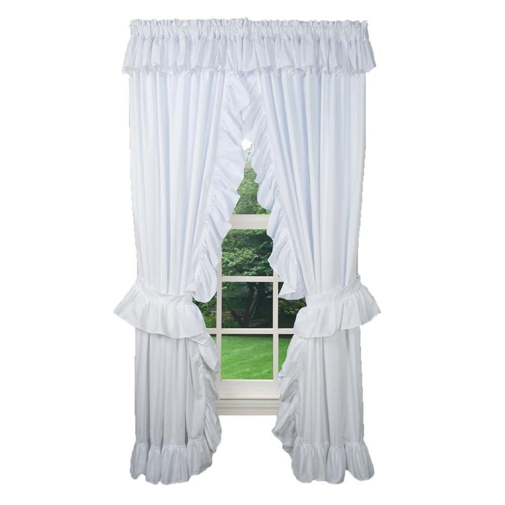 CintBllTer Classic Rod Pocket Curtain Panel Pair (White, 84" W x 84" L)