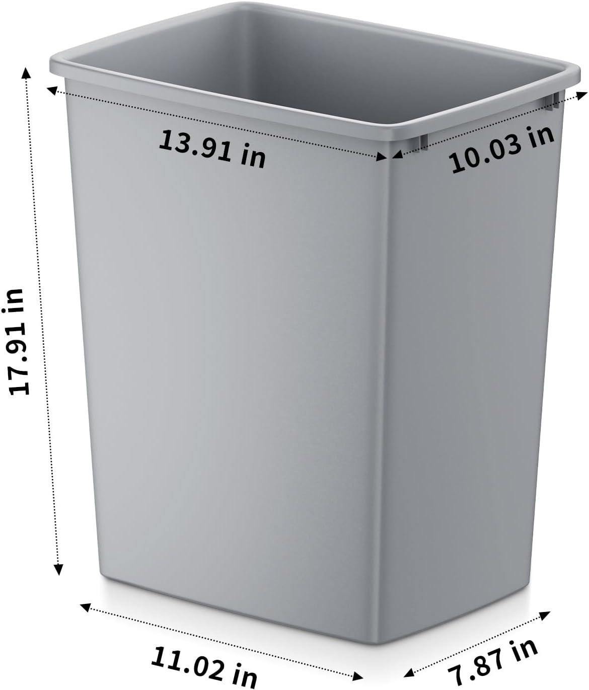 35QT Kitchen Trash Can, Lightweight and Sturdy Slim Trash Can, Wastebaskets for Office, Workspace, Kitchen, Bathroom, Easy to Clean, 1 Pack