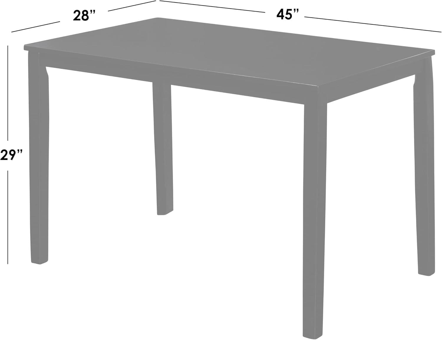 Buylateral Shaker Rectangular Dining Table White: Transitional Style, Rubberwood, 4-Seat