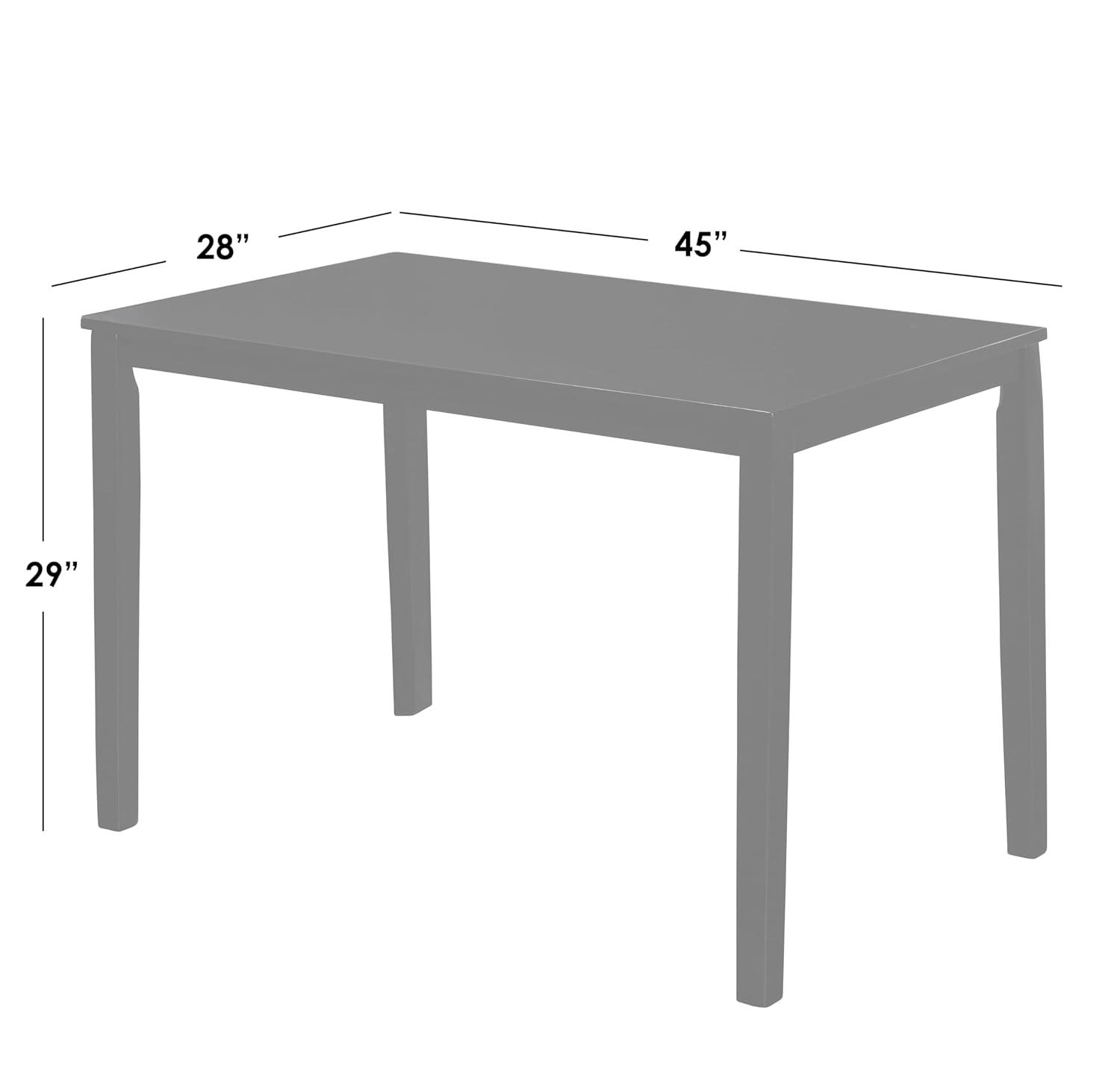 Buylateral Shaker Rectangular Dining Table White: Transitional Style, Rubberwood, 4-Seat