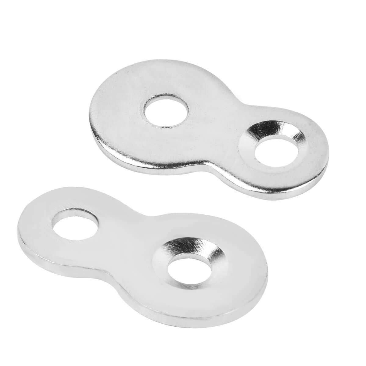 20 Pack Figure 8 Steel Desk Top Fastener Clip - Heavy Duty Figure-Eight Fasteners Clips Attaching a Table, Solid Steel, 12 Gauge