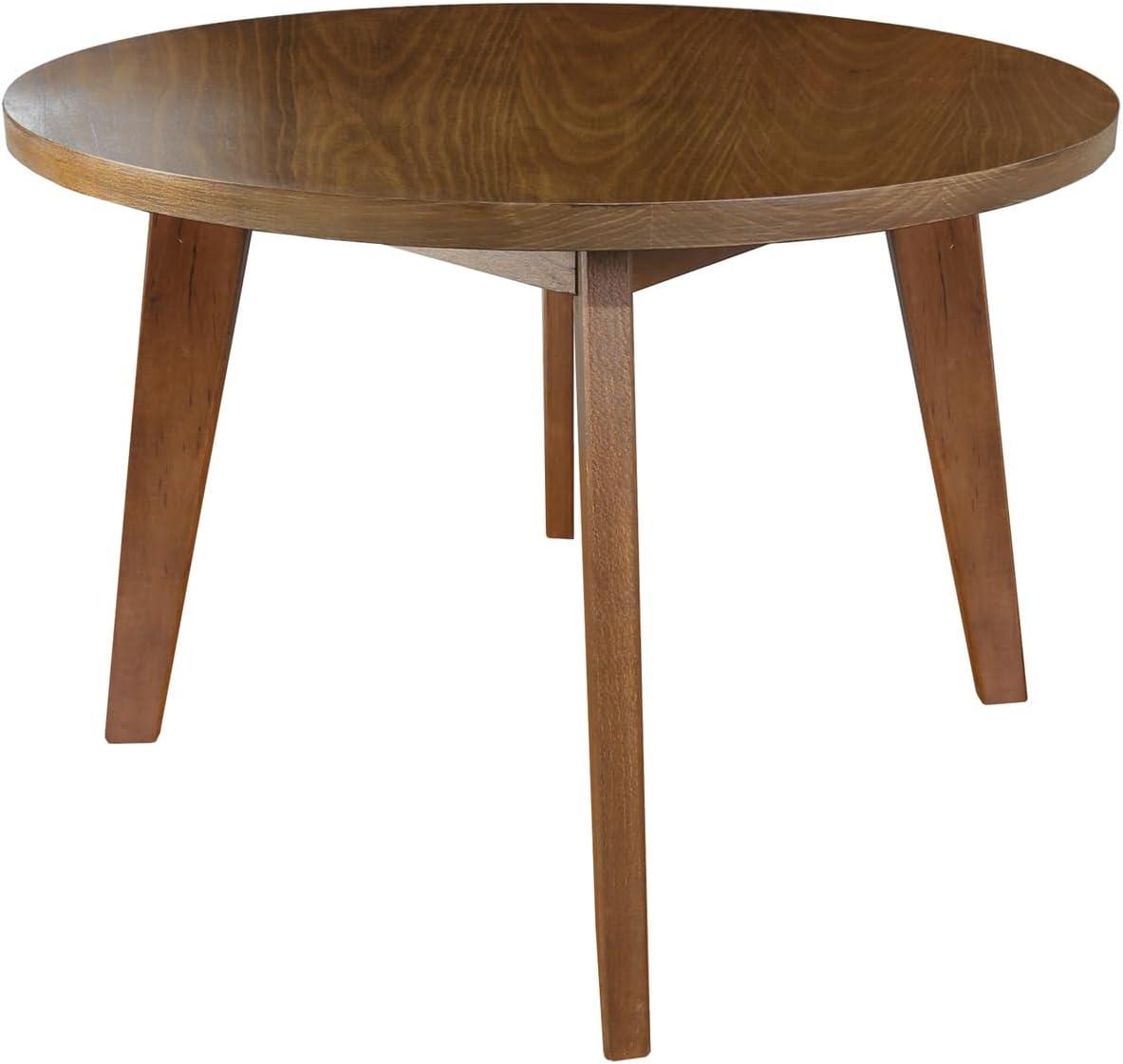 Genuine 24" Round Coffee Table with Solid American Gum - Walnut