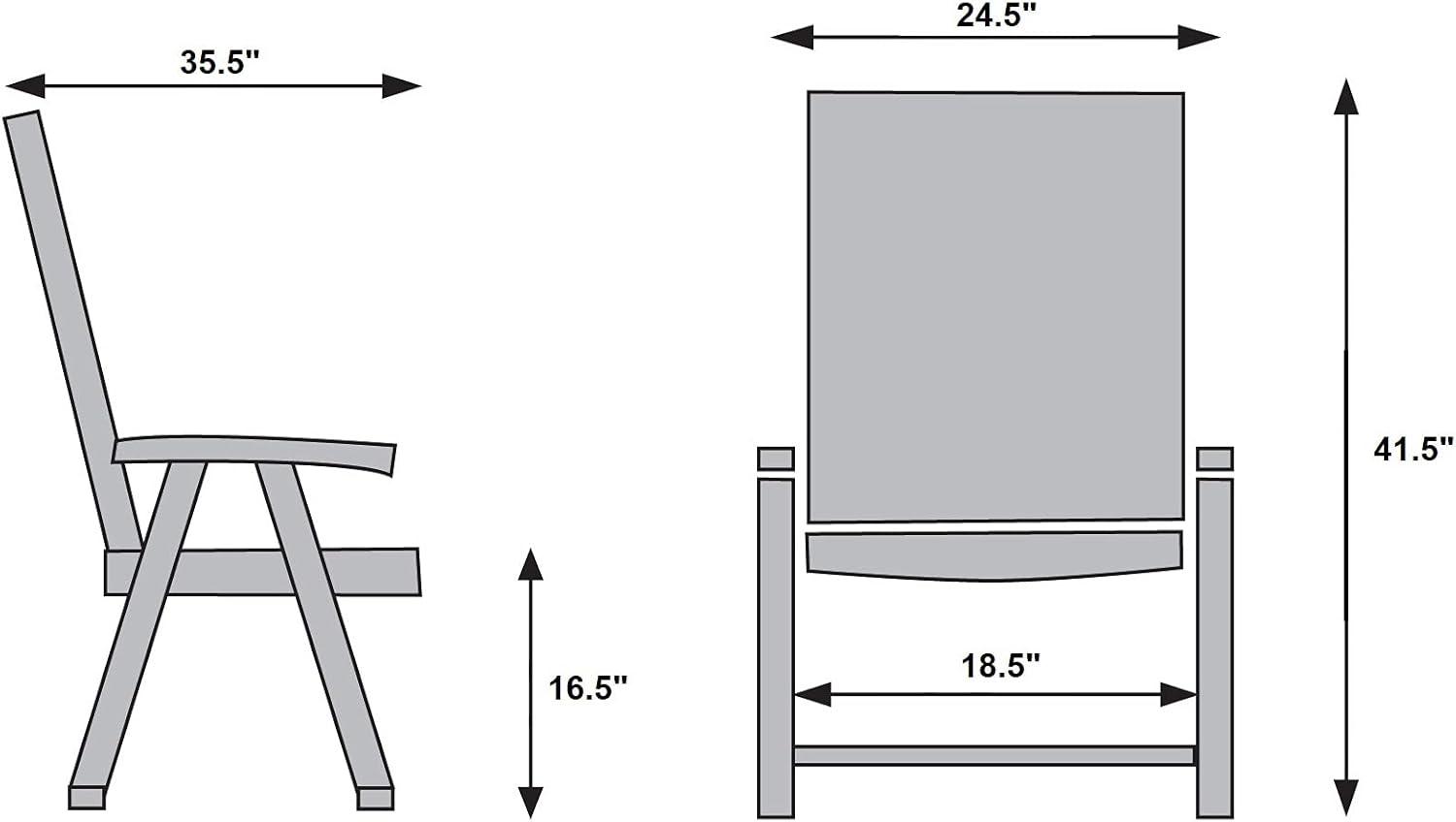 White Plastic Folding Armchair with Reclining Backrest