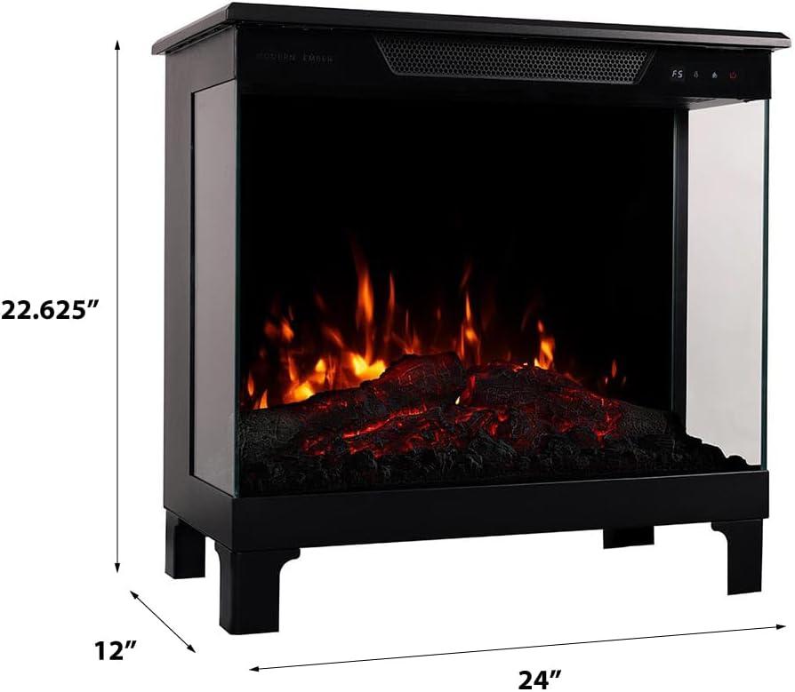 Modern Ember Skyline Smart 3-SidedElectric Fireplace Stove Heater