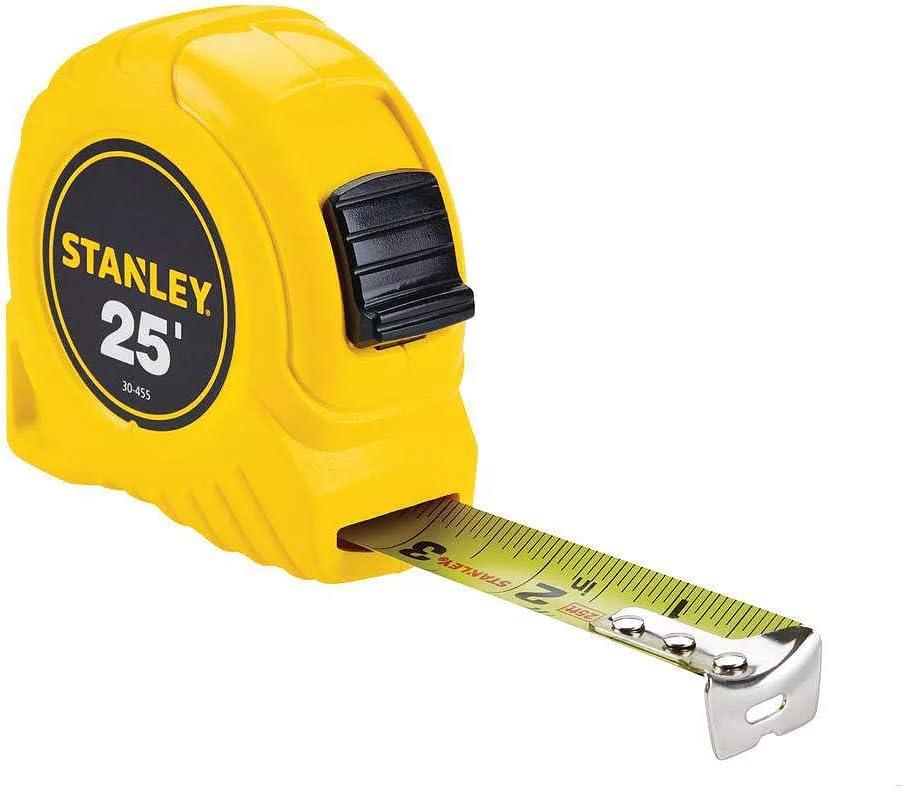 Stanley Bostitch Power Return Tape Measure, Plastic Case, 1" x 25ft, Yellow