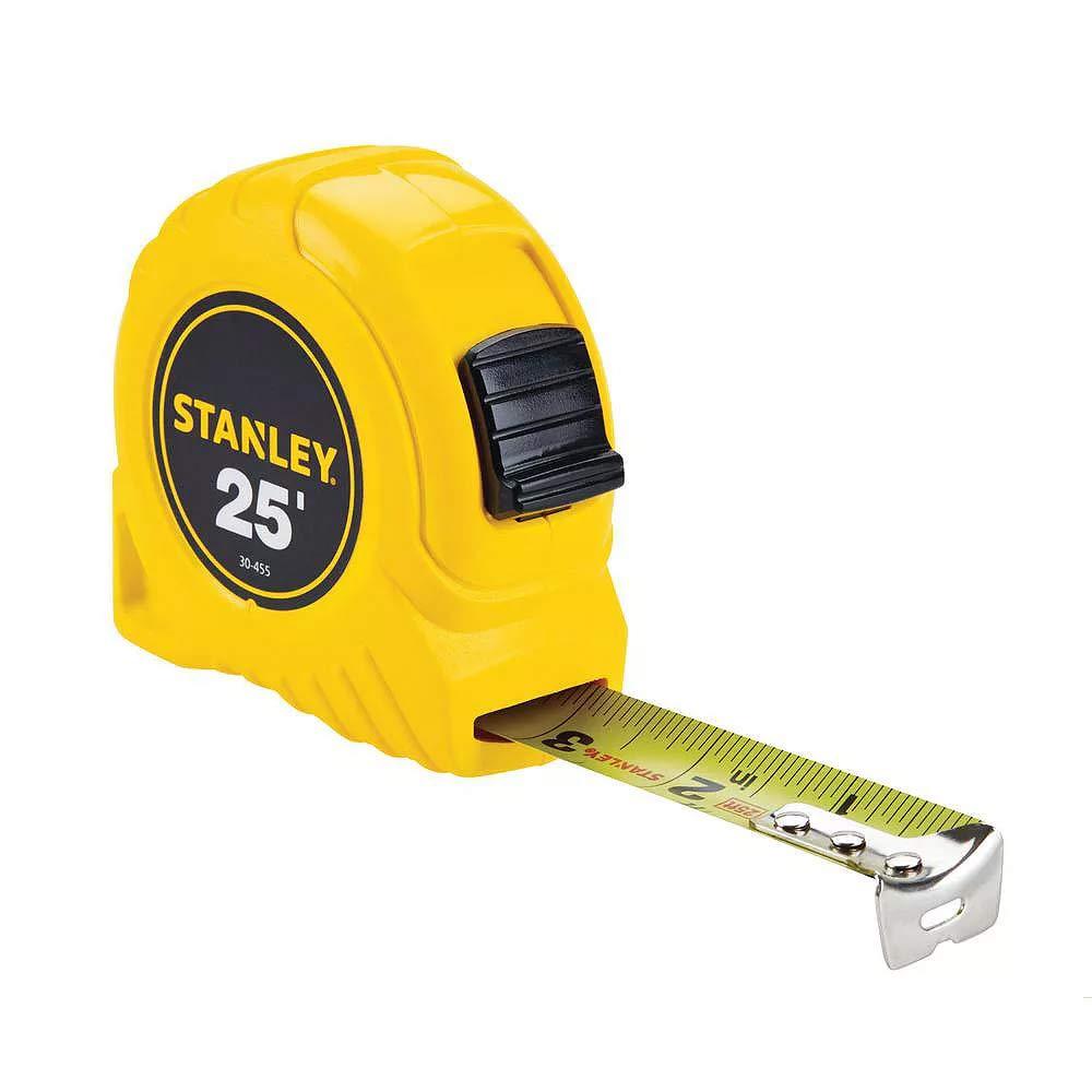 Stanley Bostitch Power Return Tape Measure, Plastic Case, 1" x 25ft, Yellow