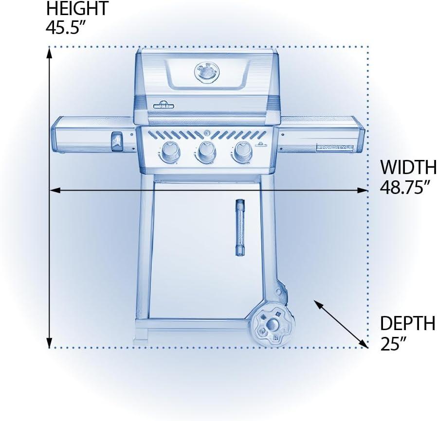 Napoleon 3 - Burner Free Standing 33000 BTU Gas Grill with Cabinet