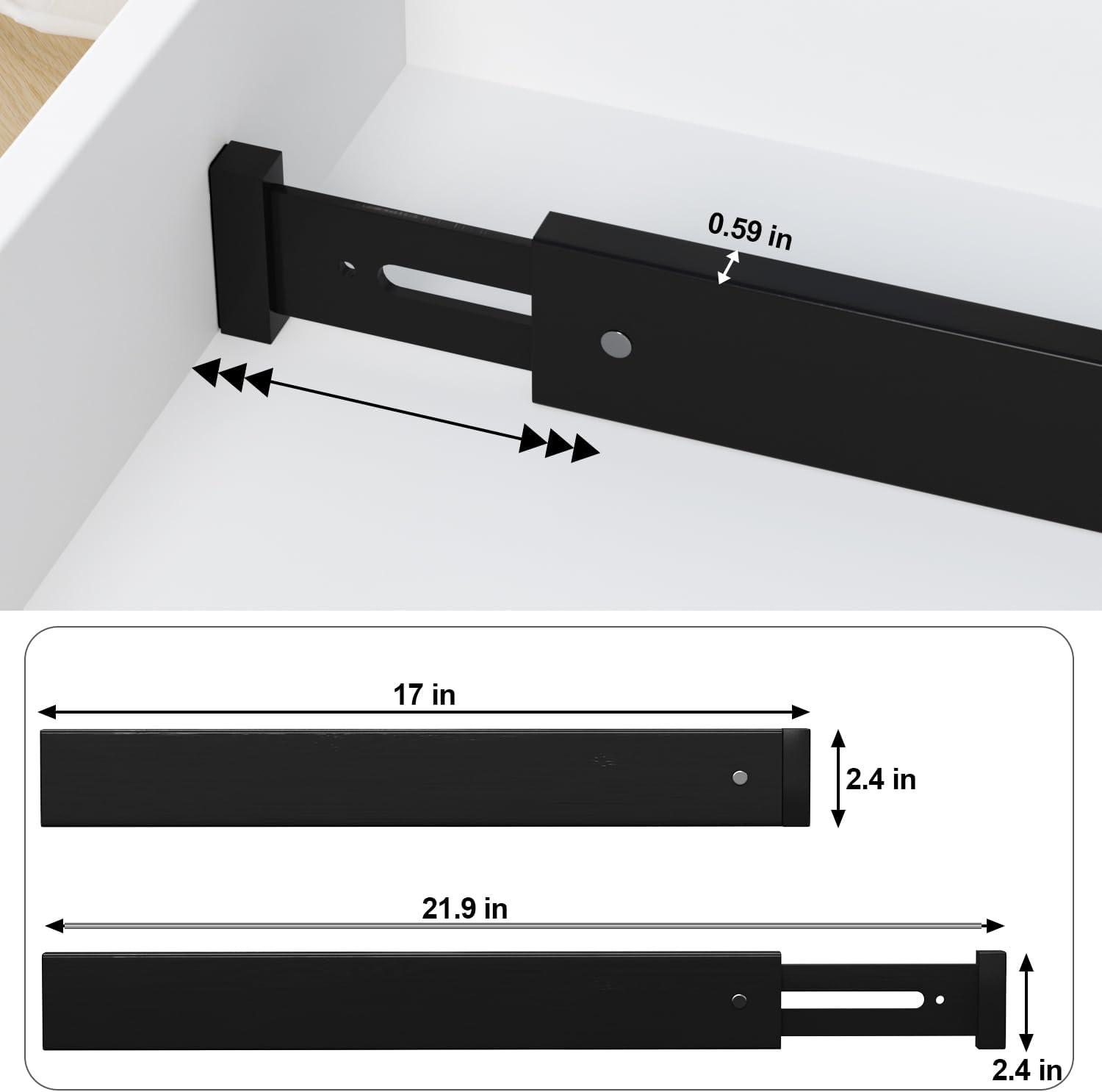 4 Pack Drawer Dividers Bamboo 2.6" High, 16-22" Adjustable Drawer Organizers, Expandable Dresser Separators in Bedroom/Kitchen/Office