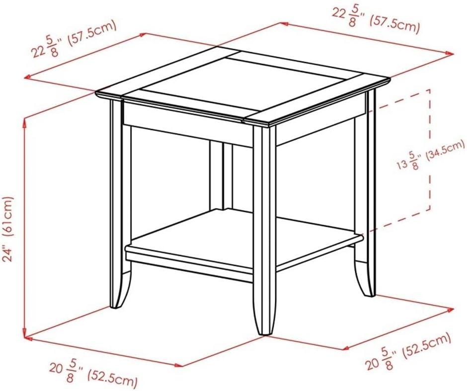 Santino End Table Oyster Gray - Winsome: Contemporary Accent Table with Lower Shelf, Wood Inlay