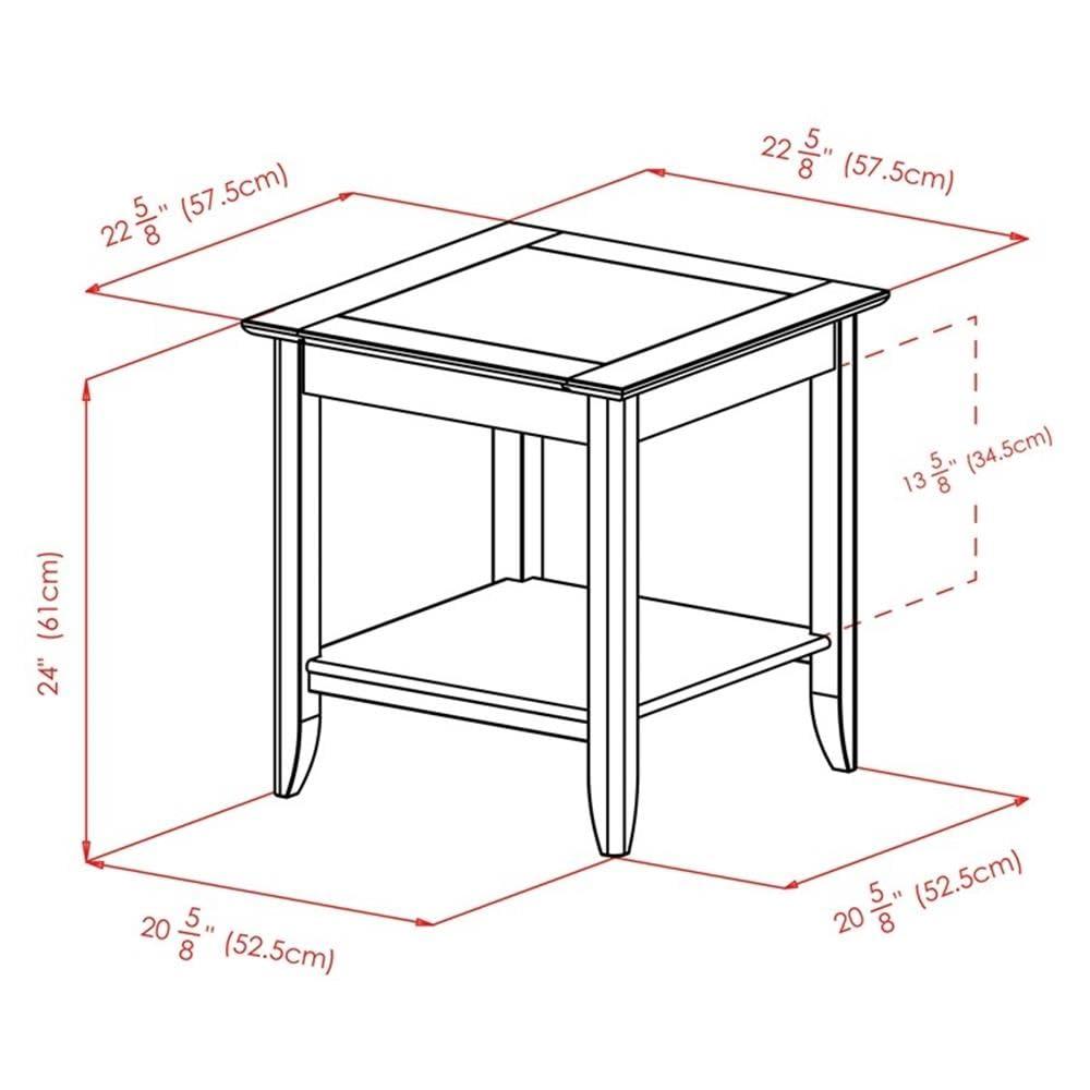 Santino End Table Oyster Gray - Winsome: Contemporary Accent Table with Lower Shelf, Wood Inlay