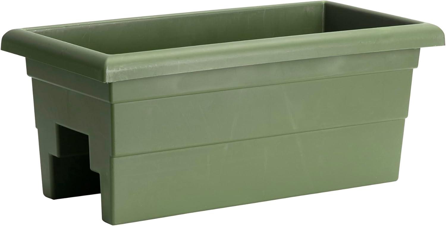 Bloem Classic Rectangular Deck Rail Planter, Sage, 24in