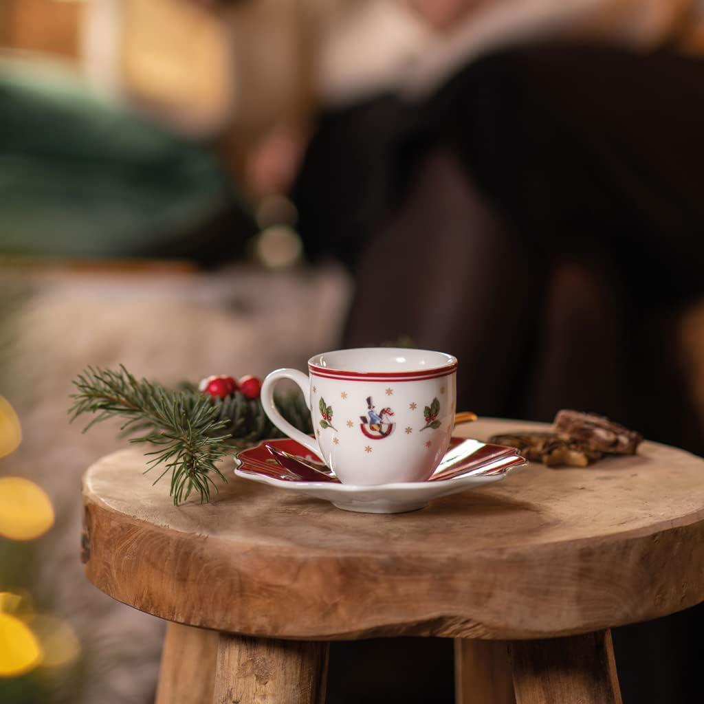 Christmas Floral Print Ceramic Espresso Mug