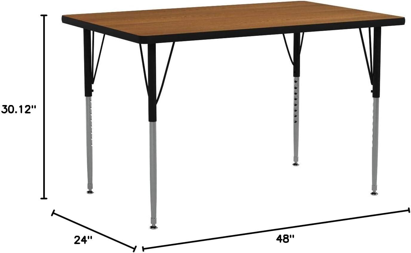 Goddard 24''W x 48''L Rectangular HP Laminate Activity Table - Adjustable Legs