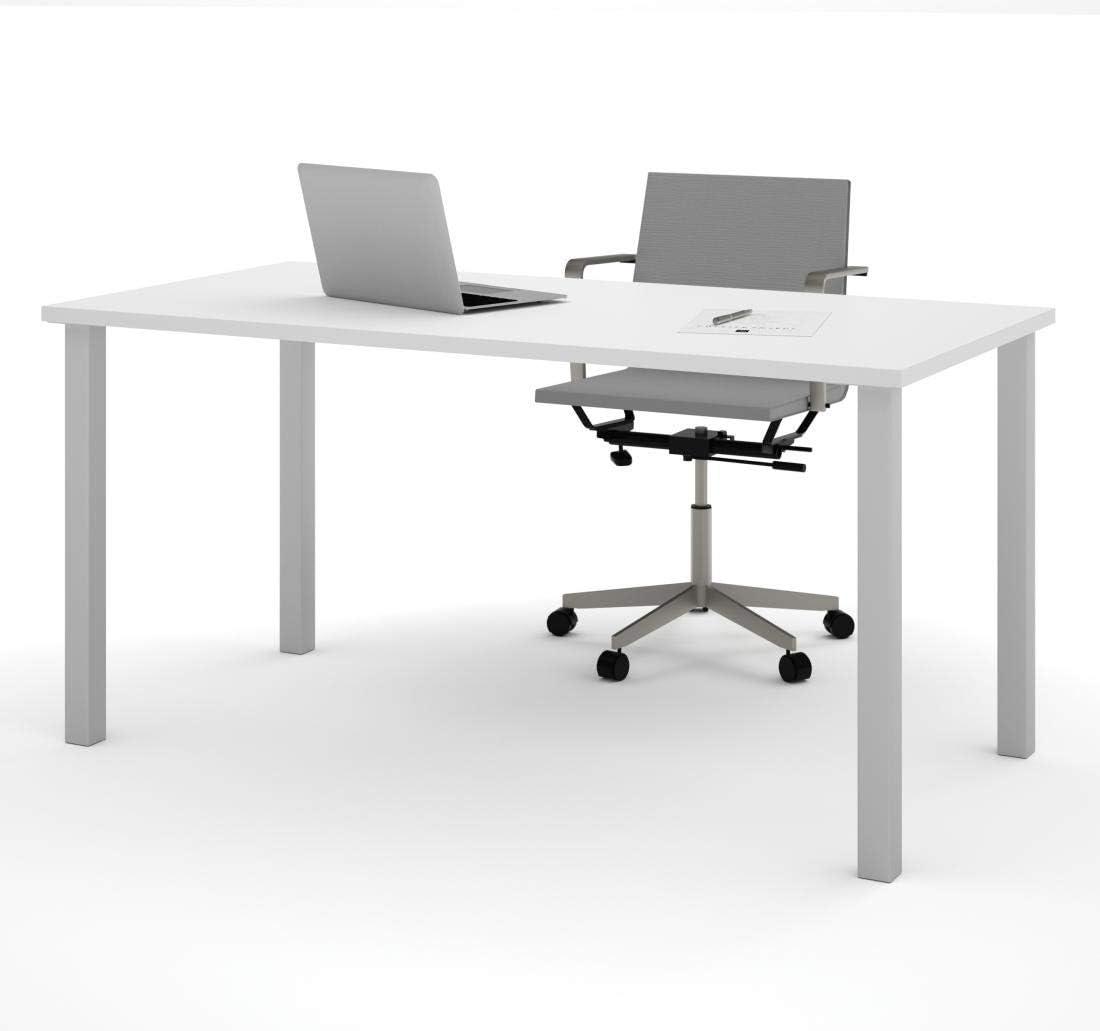 Bestar 30" Modern styled Metal x 60" Work Table in White Finish