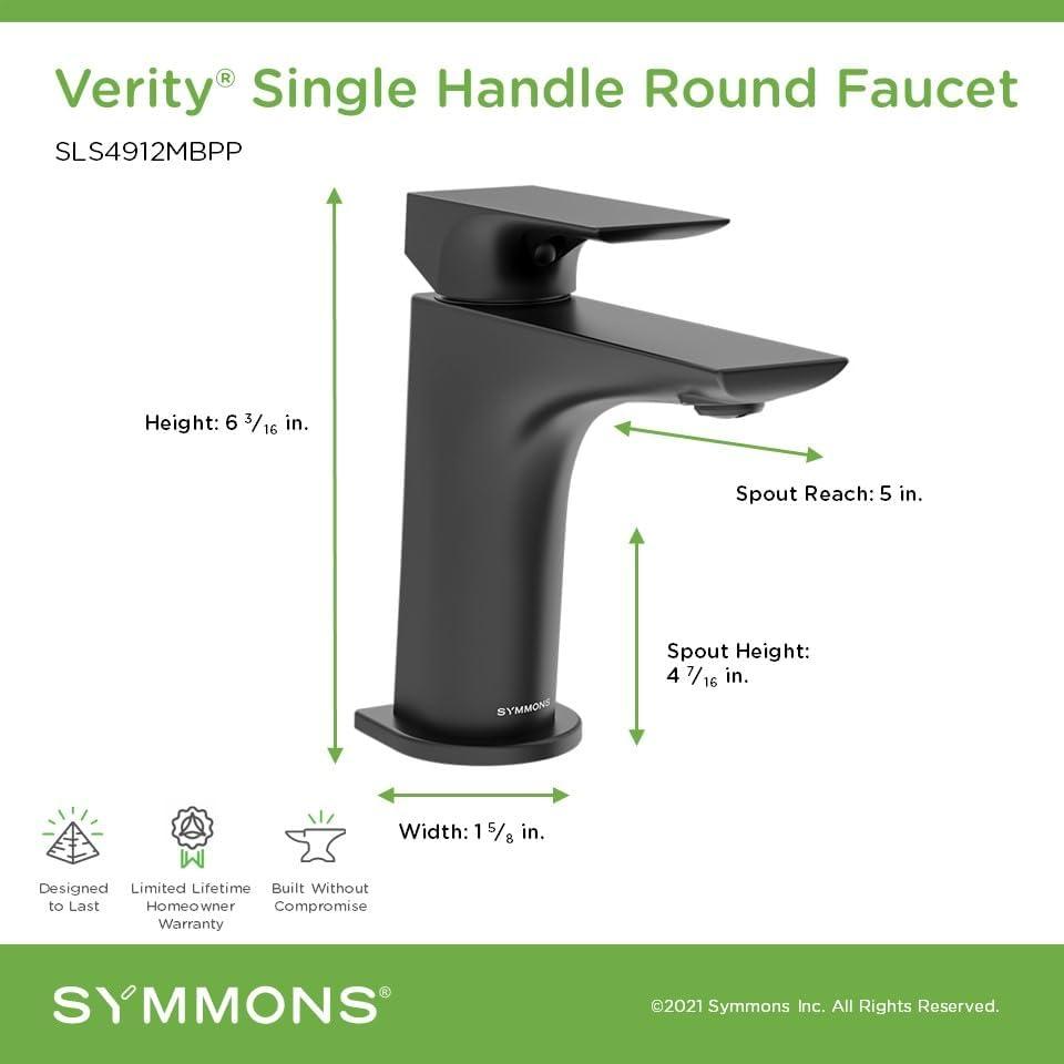 Verity Single Handle Bathroom Faucet with Push Pop Drain