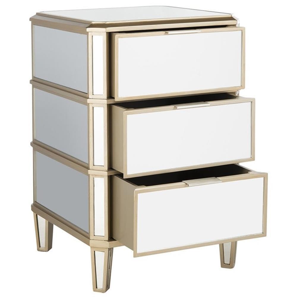 Giana 3 Drawer Nightstand - NST6601 - Mirror - Safavieh
