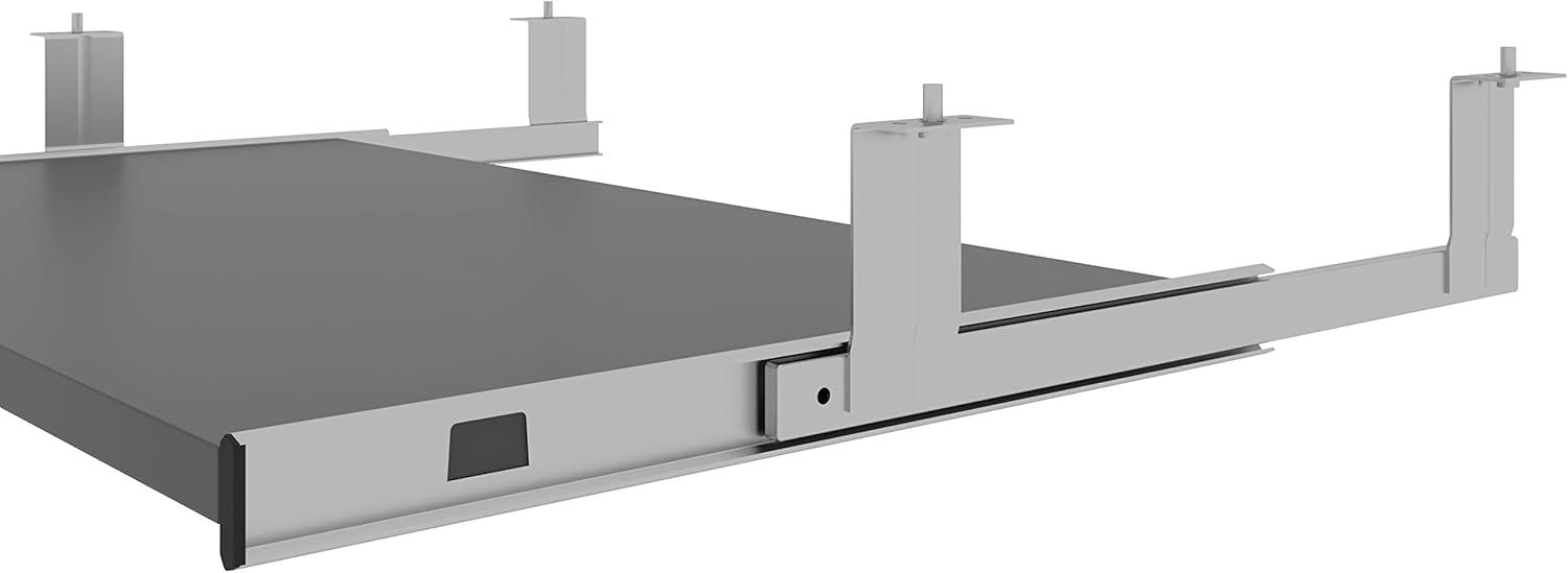 Slate Gray Particle Board Keyboard Tray with CPU Stand