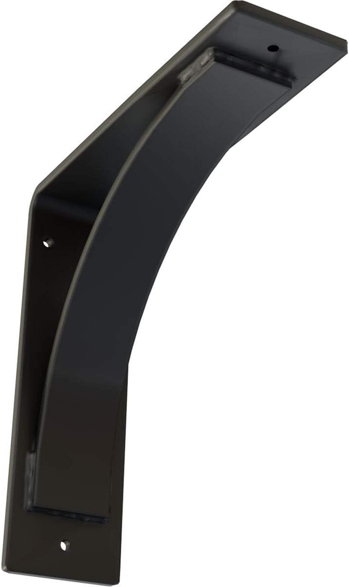 Ekena Millwork 3"W x 10"D x 10"H Morris Steel Bracket, Powder Coated Black