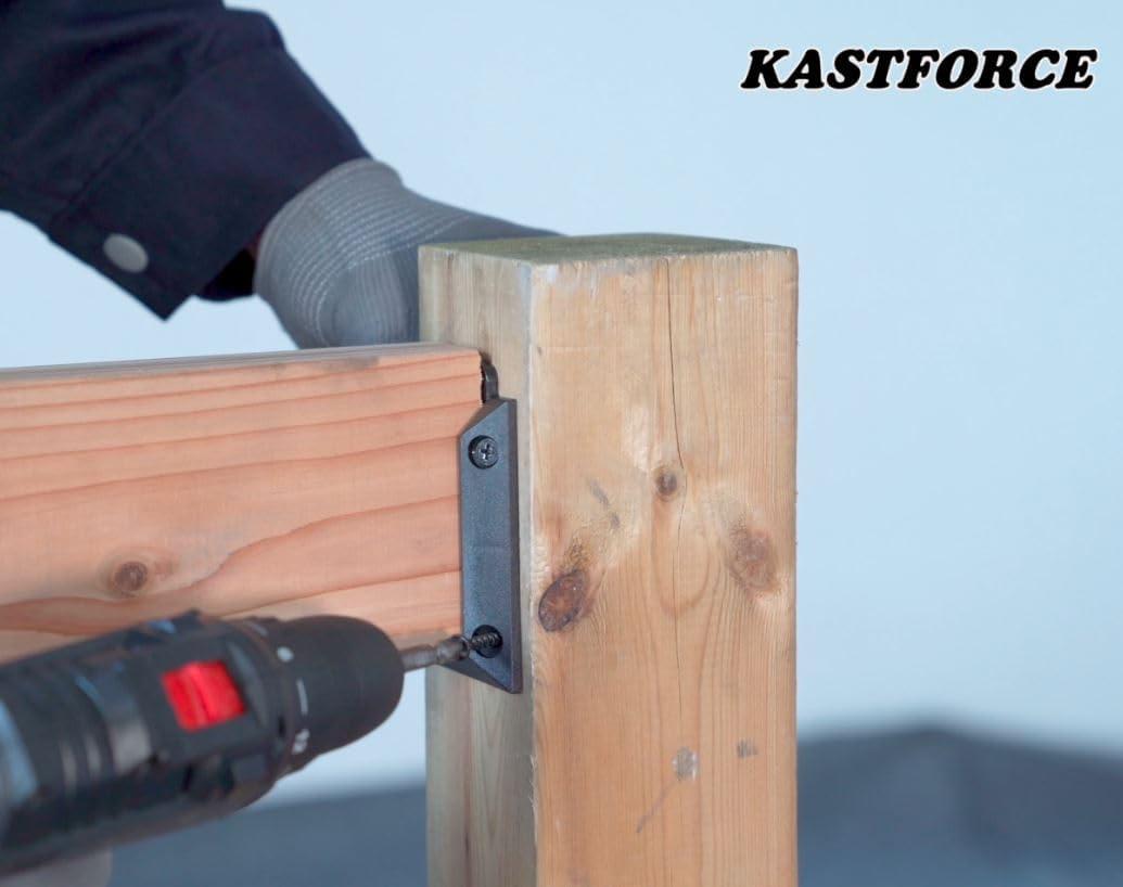 12pcs Deck Railing Brackets Connectors for 2x4 (1.5"x3.5") Railing Wood Post with 96 pcs Rust-Free Steel Screws Available for Different Railing Angles KF4012