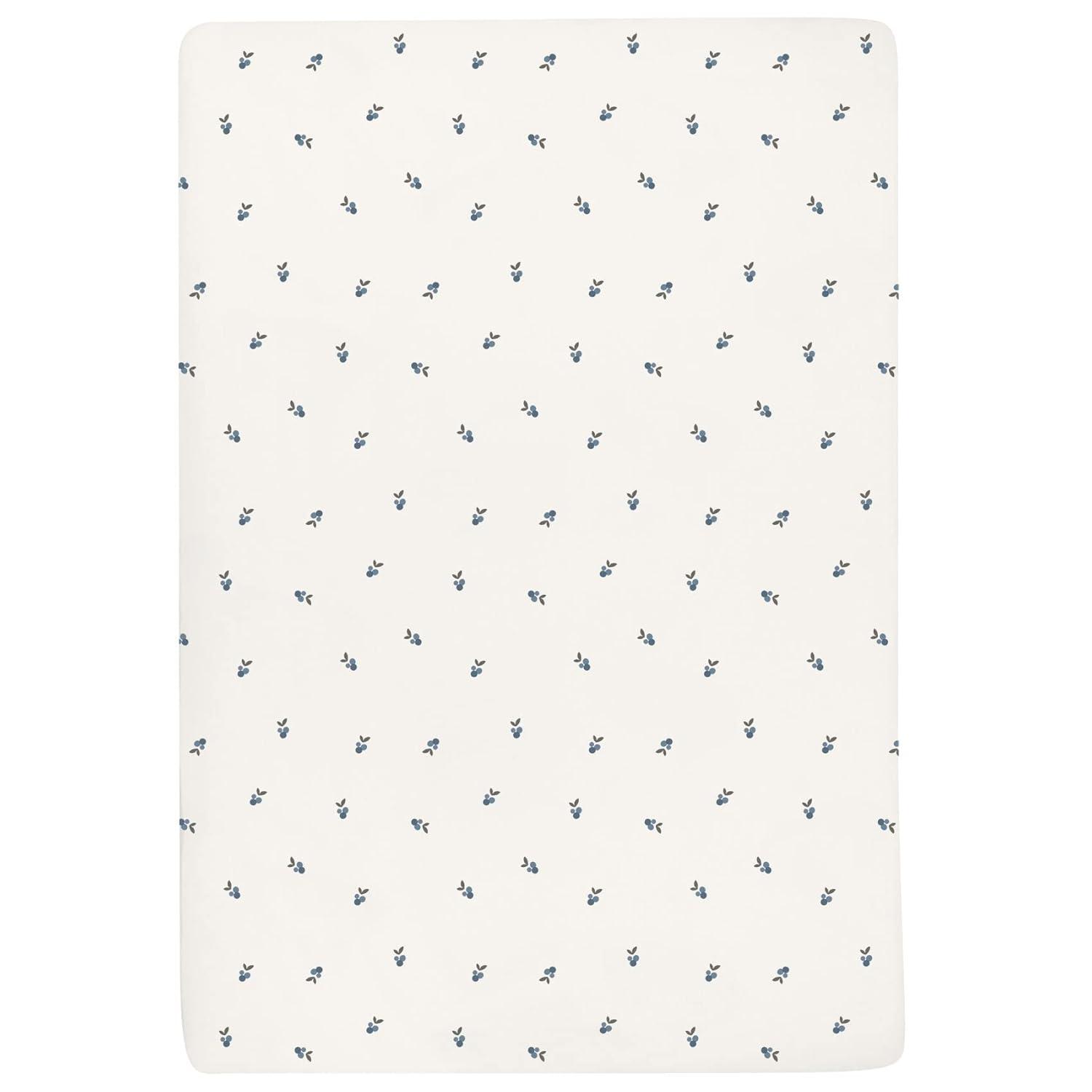 Ely's & Co. Waterproof Crib Sheets -Berry and Cluster Dot Blue 2 Pack