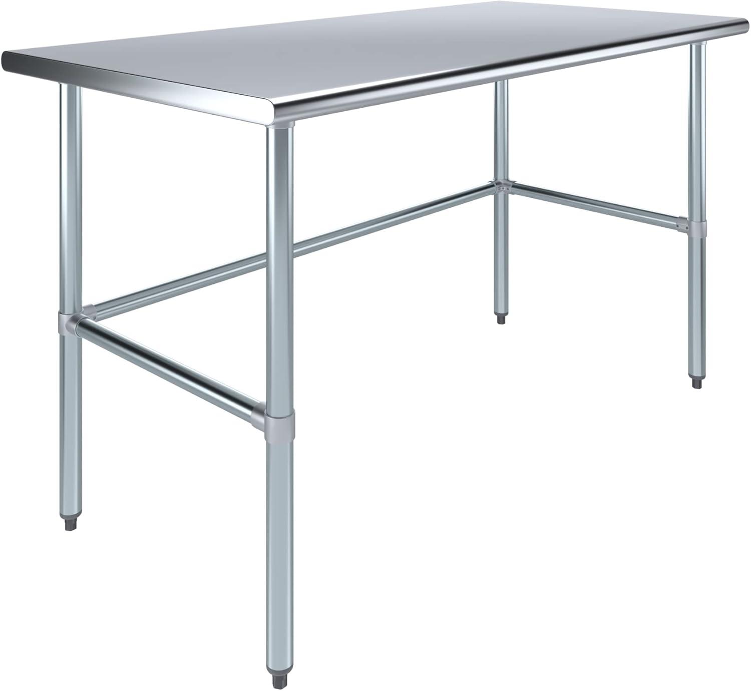 48" Stainless Steel Work Table with Galvanized Legs