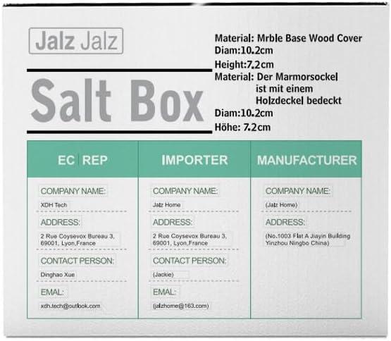 salt cellar salt box large big size salt holder white Marble Base Wood Cover Salt Box Salt Cellar with spoon Decorative Boxes Big Capacity Salt Container Spice Cellar salt and pepper keeper