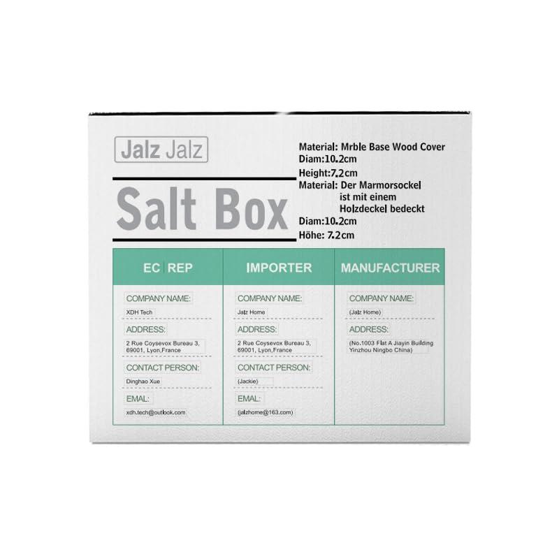 salt cellar salt box large big size salt holder white Marble Base Wood Cover Salt Box Salt Cellar with spoon Decorative Boxes Big Capacity Salt Container Spice Cellar salt and pepper keeper