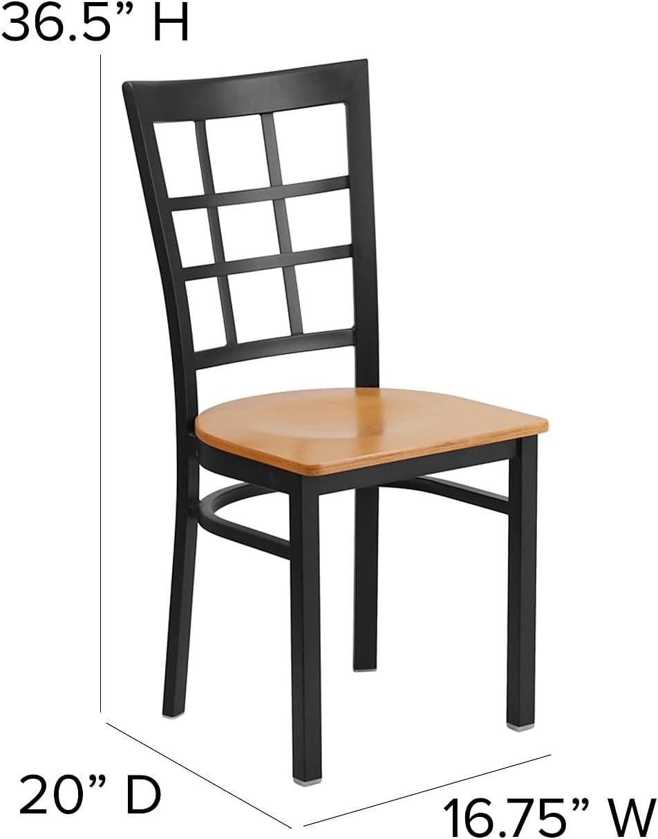 Flash Furniture Black Window Back Metal Restaurant Chair