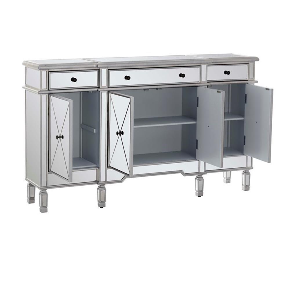 Powell Company Mirrored 4-Door 3-Drawer Console