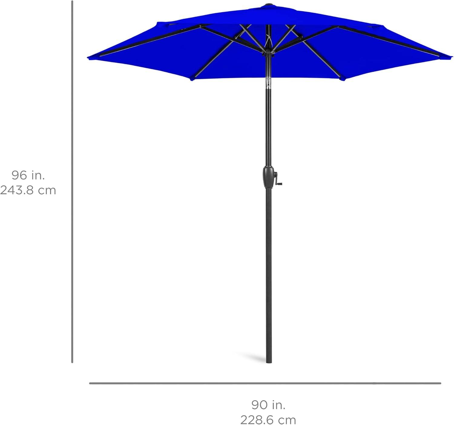 Resort Blue 7.5ft Heavy-Duty Outdoor Patio Umbrella with Steel Pole