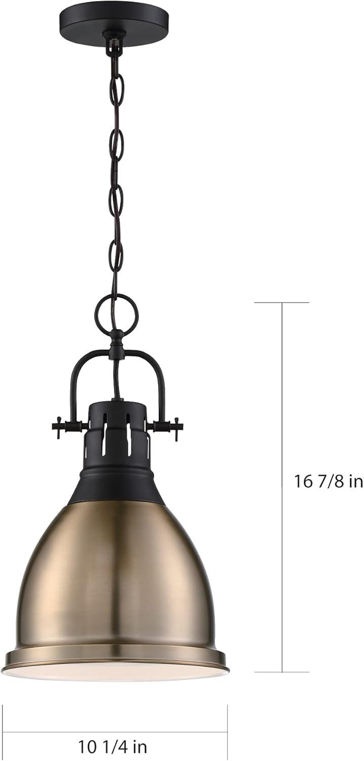 Watson Matte Black and Burnished Brass Pendant Light