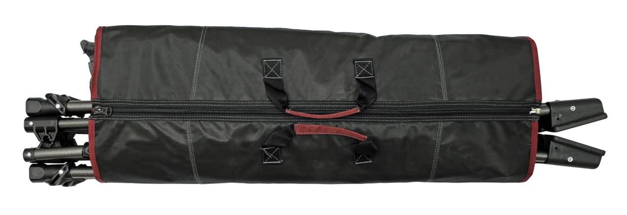 Red Folding Metal Framed Hammock with Retractable Canopy