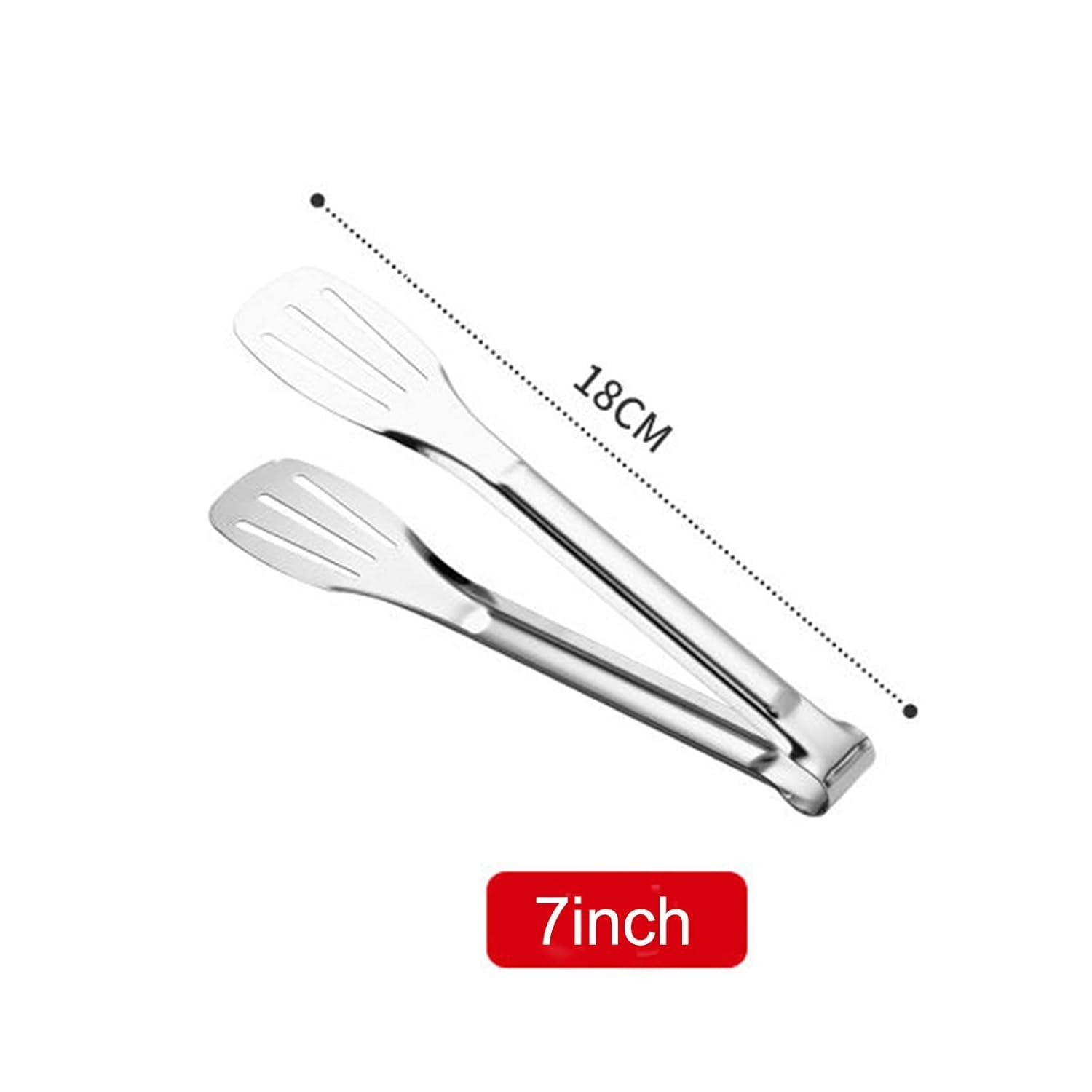 2 Pack Kitchen Tongs Stainless Steel Locking Cooking Barbecue Grilling Food Tongs Kitchen Clamps Sturdy High Resistant Heat Tongs (2PC (7inch and 12inch))