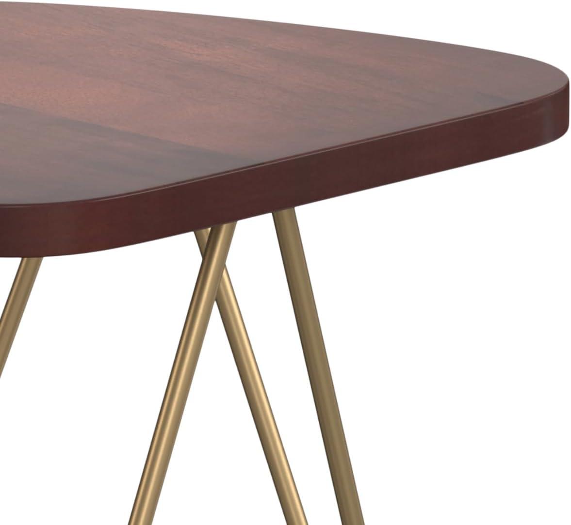 Simpli Home Patrice Solid Mango Wood Mid-Century Modern End Table with Unique Shaped Top and Hairpin Legs & Reviews | Wayfair
