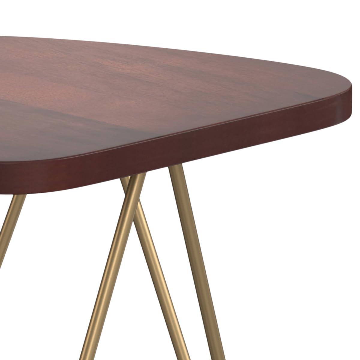 Simpli Home Patrice Solid Mango Wood Mid-Century Modern End Table with Unique Shaped Top and Hairpin Legs & Reviews | Wayfair