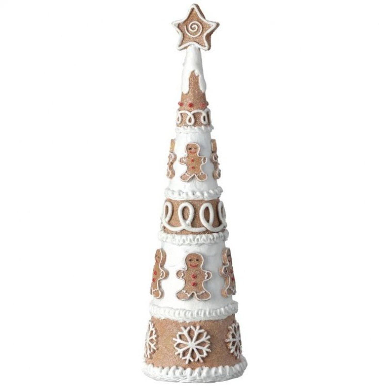 Regency International 12.5" Resin Frosted Gingerbread Cone Tree