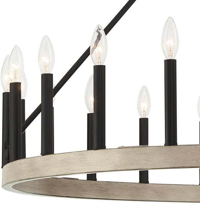 ACROMA  24 Light Modern Farmhouse Wagon Wheel Chandelier-UL Certified Driftwood