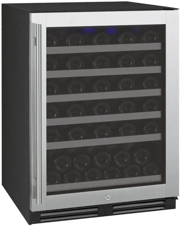 Stainless Steel 24" Single Zone Wine Refrigerator with Interior Lighting