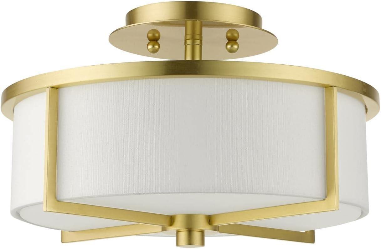 Livex Lighting Wesley 2 - Light Semi-Flush Mount in  Satin Brass