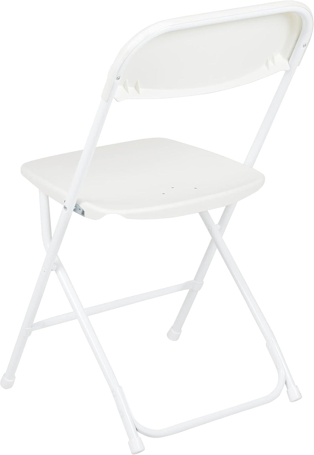 Emma and Oliver Set of 2 Stackable Folding Plastic Chairs - 650 LB Weight Capacity