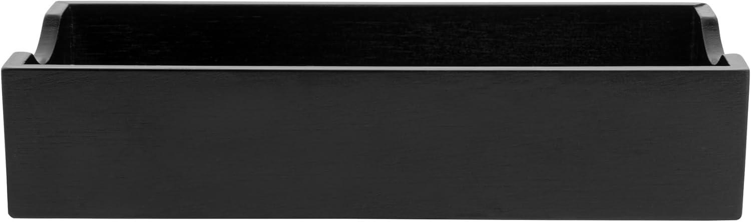JepoIA 5.5 x 4 Inch Cocktail Napkin Holder 1 Square Flat Napkin Holder - For Bars Kitchen Tables or Countertops Sturdy Black Bamboo Tissue Napkin Holder Dining Room Decor